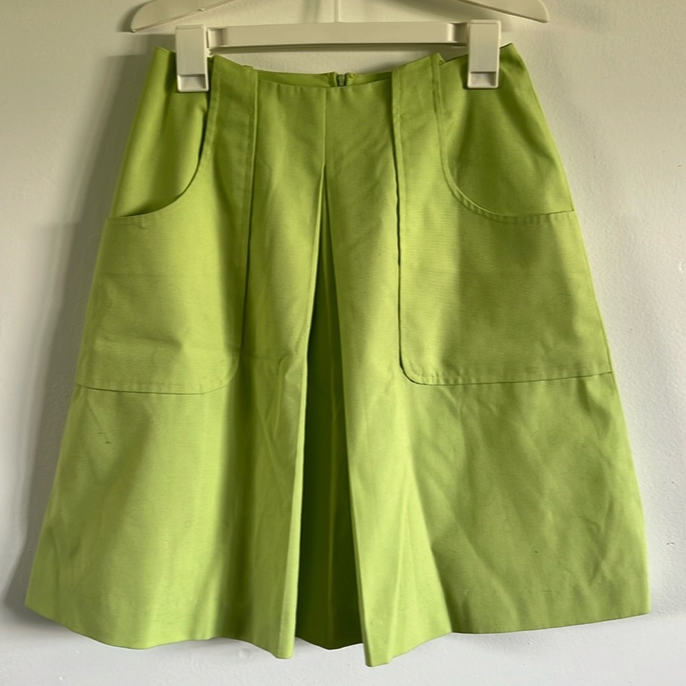 ✨ Vintage ✨ lime green a-line midi skirt with pockets